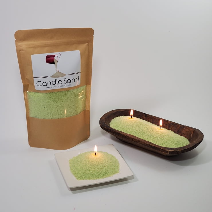 Candle Sand Seafoam Green (Premium Quality), 2 wicks included