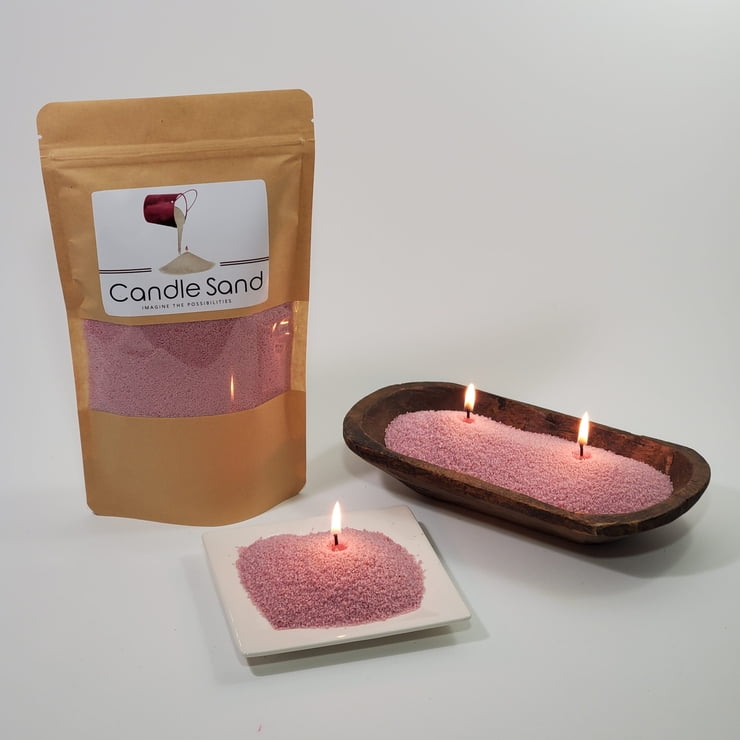 Candle Sand Soft Pink (Premium Quality), 2 wicks included