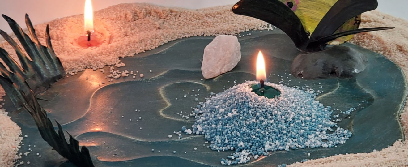 Lily Pad Sand Candle Idea Lily Pad Sand Candle Idea