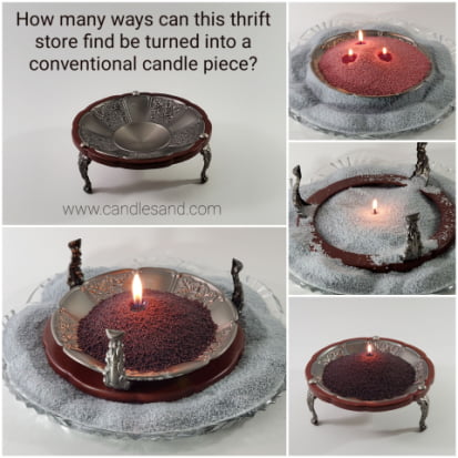 Thrift Store Find, turns into a new candle 4 different ways