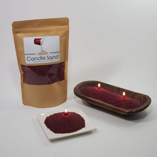 Only 2 In stock - Candle Sand Burgundy (Premium Quality), 2 wicks included